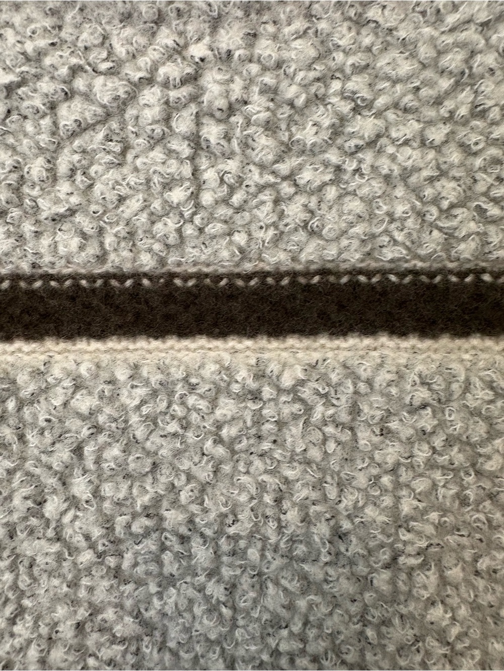Stile Benetton rare Cream & Gray Shearling-Style wool bomber Jacket - Picture 4 of 7